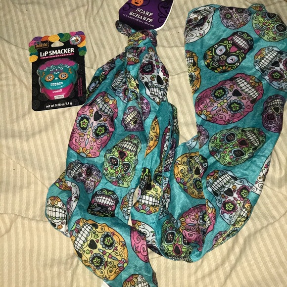 Sugar skull lip balms & scarf
